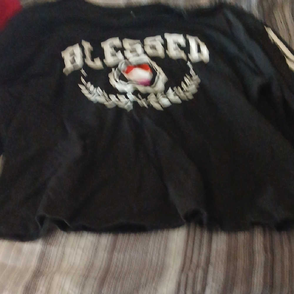 PINK Victoria's Secret Black 'BLESSED' Graphic Tee
